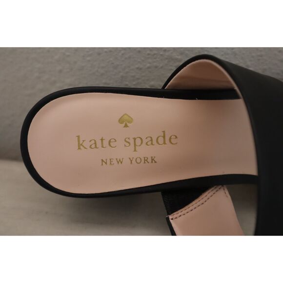 Kate Spade Women's Sz 7.5B Black Helena Two Band Bow Sandals w/Charms - Picture 7 of 16
